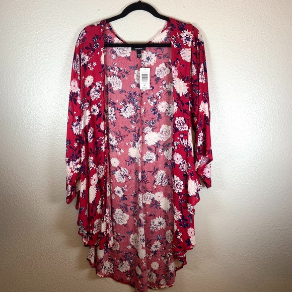 torrid Other - Torrid Red Blue White Floral Kimono NWT